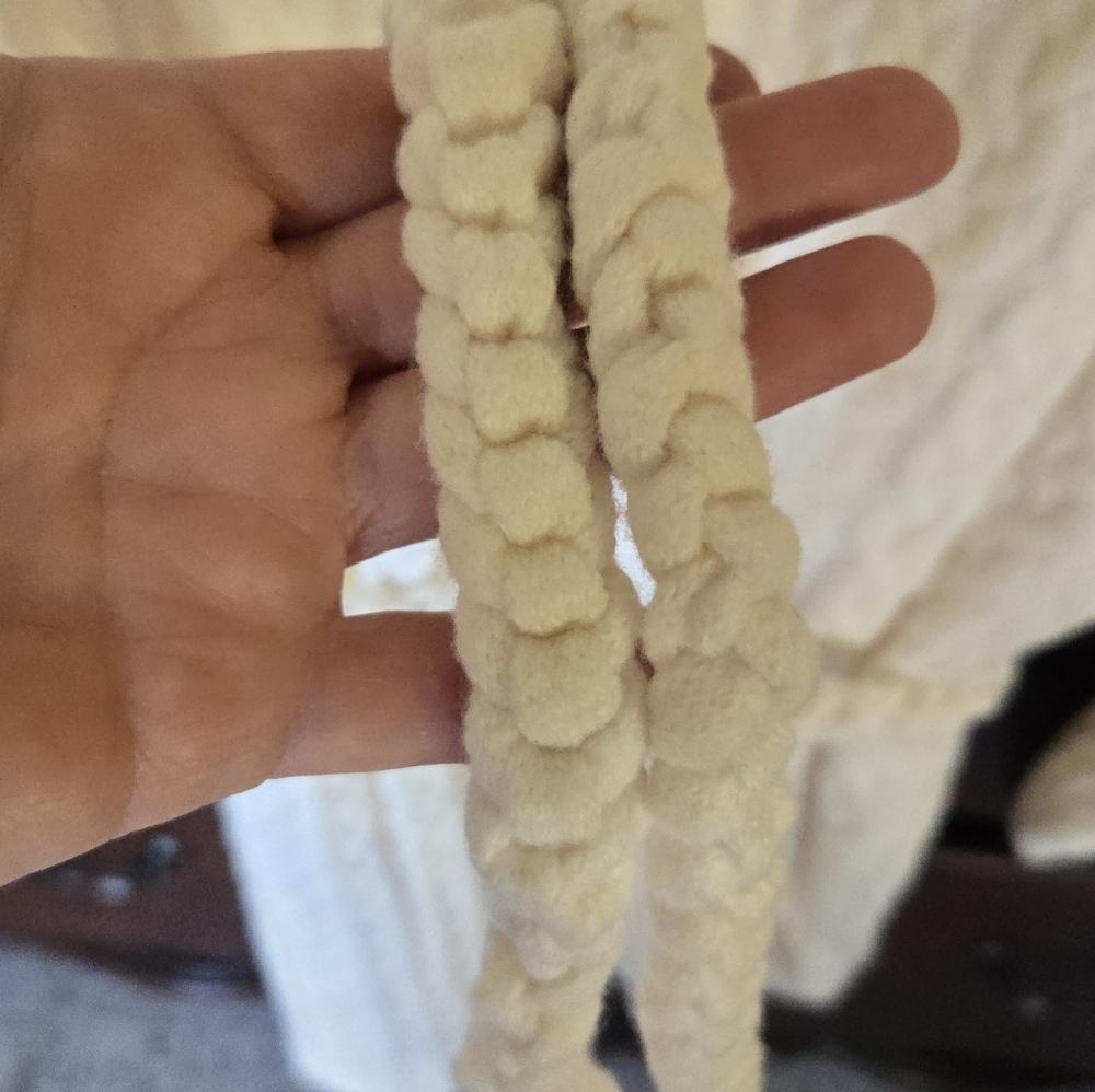 NWOT, POL, Cream SOFT Cable Knit Cardigan with Belt, Sz. L - Picture 5 of 10